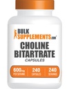 BulkSupplements.com Choline Bitartate Kapsle - Choline Doplňky, jako Choline L- Bitartate - Choline 600mg, 2 Kapsle per Serving, 240 Kapsle (Balení po 1)