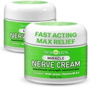 Miracle Nerve Cream - Maximální síla - Turmerická a Arnica Směs pro neuropatii Discomfort Relief - Soothing Foot & Hand Formule s MSM, B6, E - Made in USA - 2 Pack