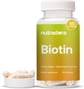 Biotin 10000mcg Kapsle s vápníkem pro vlasovou kůži a nehty - přirozeně vyráběný Biotin dodatek pro růst vlasů a tloušťku 10,000mcg Vegan Kapsle - Vyrobeno v USA 60 Počet