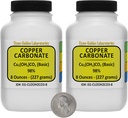 Karbonát měďnatý [Cu2 (OH) 2CO3] 98% AR Grade Powder 1 Lb ve dvou lahvičkách se spořičem USA