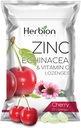 HERBION Naturals Zinek, Echinacea & Vitamin C Lozenges 25 CT, Dietní dodatek pro dospělé a děti 5 +, Promotes Wellness pro celou rodinu, 25 Počet, Cherry, Balení po 1
