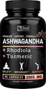 Ashwagandha Complex - Organic Ashwagandha Root Powder + Rhodiola Rosea + Turmeric - Premium Support Formule - Ashwagandha Kapsle Dodatek
