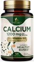 Vápník 1200 mg s vitaminem D3 - dodatek k léčbě kostí, vitamín D & vápník doplňky pro ženy a muže - Síla kostí, zuby & imunitní podpora, Nature 's Calcium Pills, Lahvička v USA - 120 Tablety