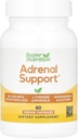Super Nutrition Adrenal Support with L-Tyrosin, Rhoddiola Extract, Ashwagandha Extract, and Eleuthero Extract, 60 Veggie Kapsle