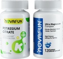 Citrát draselný 1000mg & Magnesium Complex Dodatek s 420mg hořčíku, Příplatek Bundle pro podporu srdce, svalů, Nerve, zdraví kostí
