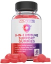 Atlantis Nutrition 8- in-1 Imunitate Support Gummies with Elderberry French 124; Imunitation Supplementary with Elderberry, Quercetin, Zinek, Vitamin C - Imunity Boosters for Dospělí a děti - Delicious Flavor - 60 Počet