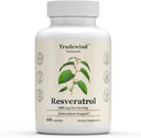 Resveratrol 600mg - Vegan - Non- GMO - Podpora zdravého stárnutí a kardiovaskulárního zdraví - Bohaté na antioxidanty - 60 Rostlinné kapsle