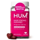 HUM vlasy silný denní růst vlasů gumy s biotin, zinek, vitamín B12 na podporu růstu, kyselina listová & vitamín B12 Gummy vitamíny pro zdravé vlasy podporu pro ženy a muže, 60 Gumy
