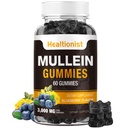 1 Balení cukru zdarma mullein gummies - Lung Cleanse, 3000MG mullein doplněk pro respirační, organické mullein kapky Gummy s Quercetin & Bromelain pro lung, stravovací zdraví a imunitní 90Ct