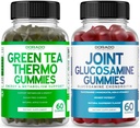 Green Tea Fat Burner Weight Loss (60 Gummies) Appetite Supplesant Weight Loss Dodatek pro muže a ženy a Glucosamine Chondroitin Společné dodatek (60 Počet) Společné doplňky pro dospělé