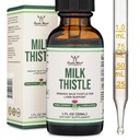 Mléko Thistle dodatek - Organické mléko Thistle Játra Detox Kapky 1 FL OZ - 30 Servings (Vegan Safe, Non-GMO, gluten zdarma) Perfektní doplněk k čaji Double Wood