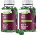 Viteey Aloe Vera Gummies pro dospělé - 50mg - AIDS v trávení a imunitního zdraví - Aloe Vera dodatek - Vegan, želatina zdarma, gluten zdarma, GMO zdarma, Chutné žvýkací maliny ochucené gumy