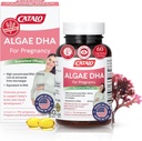 CATALO Omega 3 Řasy DHA pro ženy - 550mg DHA- bohatý olej z mikrořas, Ideální pro Prenatal, Těhotenství & Kojení, Vegetariánské Softgels, Bezlepkové - 60 Softgels