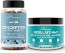 Koncepce pro její kapsle + Regulovat MAX Myo- Inositol D- Chiro Inositol Powder - Podpora plodnosti, Hormonová rovnováha, Regulovat Cykly - 60 Vegetariánské měkké kapsle + 60 Služební prášek