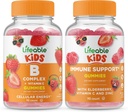 Lifeable B Complex Kids + Imunity Support Kids, Gummies Bundle - Velký přípitek, vitamin dodatek, gluten zdarma, GMO zdarma, Žvýkací žlab