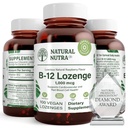 Přírodní Nutra vitamin B12 dodatek, Pomáhá zvýšit energetické hladiny, esenciální pro zdravý nervový systém, pomáhá zlepšit náladu a duševní zdraví, podporuje kardiovaskulární systém, 100 Lozenges