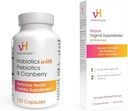 vH nezbytnosti Probiotika s Prebiotika a Cranberry Feminine Zdravotní dodatek - 120 Kapsle (544-36) & Prebiotic PH Vyvážený Vaginální SuppozitoriesBox, Původní verze, 15 Počet
