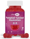 Maxi Zdraví Ženy s organickou Prenatal Gummies - Kosher Cherry ochucené Pre Natal Gummy - Prenatal Vitamíny pro ženy s listovou kyselinou a železem pro vývoj plodu, 60 Počet