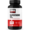 FORCE FACTOR Glutathione Supplement, Antioxidant Supplemented Glutathione 500mg pro vyšší absorpci a účinnost, Aktivní forma, Vegan, Non- GMO, 60 Zeleninové kapsle