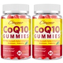 KoQ10 Gummies s PQQ - 400 MG Koenzym Q10 High potence, Vylepšený s Ayurvedic Byliny, Adaptogenní houby Směs & Probiotika pro srdce, Mozek, Energie, Imunita, Cherry Flavor, 120 Veganské gumy