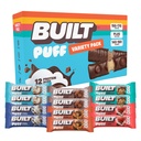 Stavěný bar, Puff Protein Bary, Variety Pack, Kolagen, On- the- go Snacks, Snídaně Bar, Smíšený vzorek, 12 Pack