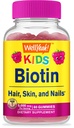 WellYeah Biotin Gummies for Kids 5000 mcg - Podporuje růst vlasů, zdraví pokožky a nehty - Přírodní sourced Flavors - GMO Free, gluten Free - Gummy pro chlapce a dívky - 60 Počet