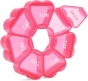 Pink Týdenní pilulka Organizátor, Pill Box 7 Dny, Denní Vitamin Pouzdro s velkou kapacitou Compartments, Pills Kontejnery pro Fish Oil Medicine a další doplňky