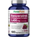 NusaPure Resveratrol & Polyfenol Complex 1450mg 180 Vegetariánských kapslí (Non- GMO, Vegan) Vitamin C