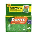 Zyrtec 24 hodin Allerief Relief Tablety, Antihistamin Krytý a venkovní proti alergie Medicine + Cetirizin HCl, Relief od Runny Nose, Nutsing, & Itchy Eyes, Single Packs, 14 x 1 ct Packets