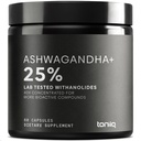 Ashwagandha - Ultra High Potency 40: 1 Extrakt s 25% Witanolides - Wild Harvested in India - Vysoce koncentrované & Third- Party Lab Tested - 60 Kapsle