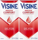 Visine Red Eye Comfort Relief Oční kapky pomoci zmírnit červené oči Vzhledem k menšímu podráždění očí rychle, Tetrahydrozolin HCl, 0.5 fl. oz (balení po 2)