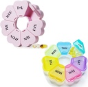 MOLN HYMY Roztomilý Týdenní Pill Box 7 Day, Srdce Tvar Pill Pořadatel 1 čas denně, Purple Pink Pill Kontejner jednou denně, Velká medicína Dipenser pro vitamin / rybí olej / léky / doplňky