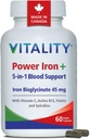Vitalita Power Iron and Spirulina, 60 CT