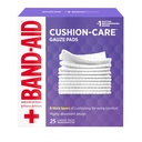 Band- Aid Brand Absorbent Cushion Care Sterile Square Gauze Pads for First Aid Protection of Minor Cut, Scraps & Burns, Non- Adhesive, Wound Care Dressing Pads, Large, 4 in x 4 in, 25 ct