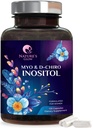 Myo-Inositol & D- Chiro Inositol 1025mg - 40: 1 Ideální poměr pro ovariální podporu, Vegan Myo & D Chiro dodatek pro ženskou přírodní rovnováhu a hormonální podporu, Vitamin B8, Non- GMO - 120 Kapsle