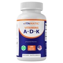 Vitamatické ADK vitamin dodatek, 180 Veg Kapsle, High potency Vitamíny A, D3, K2 pro zdraví kostí, absorpce vápníku, Non- GMO, gluten zdarma