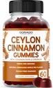 Ceylon Skořice Gummies (60 Počet) Jablečný ocet Skořice, Kurkuma, Berberine & Ginseng pro stravovací celková Wellness podpora - Ceylon doplňky - Vegan Safe & USA Made