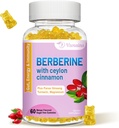 Berberine s Ceylon Skořice Gummies, High Potency Berberine HCI dodatek, Imunitní podpora zdraví, 60 Mango ochucené gumy
