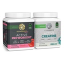 Sunwarter Pre- Workout Powder Plant- Based & Vegan CLANE124; 30 Servings, Meloun & Creatin Monohydrát Powder CLANE124; Neochucené, 60 Servings