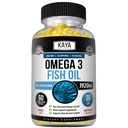 Kaya Naturals Omega 3 dodatek - Příroda vyrobena Omega 3 Rybí olej - 100% čistý mořský pelagický rybí olej bez rybí pachuť - 60 Počítání Softgels
