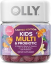 OLLY Kids Multivitamin & Probiotic, Limited Edition, Digestive Support, Vitamíny A, D, C, E, B, Zinek, Žvýkací doplněk, Cukr Plummy - 40ct