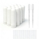 12 Sady Essential Oil Aromatherapy Tubes Inhaler Sticks Blank Nasal Inhalátory (12 Kompletní Sticks) + 2 Polyethylen Pipeta Droppers