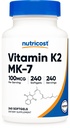 Nutricost Vitamin K2 MK-7 100 mcg, 240 Softgels - Gluten Free a Non- GMO MK7