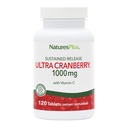 NaturesPlus Ultra Cranberry, Setrvalá verze - 1000mg, 120 Tablet - s vitamínem C - Vegetarián, gluten zdarma - 60 Služeb