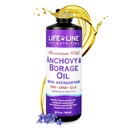 Lifeline Wild Anchovy + Borage Oil for Dogs Czech124; Omega-6 GLA dodatek pro zdraví pleti, alergie & Coat Caup124; Reduces Shedding, Svědění & Zánět - 26 oz