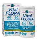 Vital Planet - Vital Flora Probiotika pro muže, 60 Miliardy CFU, 60 Diverse Straines, 7 Organic Prebiotics, Muži Daily Secure Stabilní Probiotika pro imunitní podporu, Útlum plynu, Digestive Health 30 Kapsle