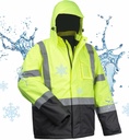 toolatant 100% vodotěsné bezpečnostní bundy pro muže, Hi Vis reflexní pracovní bundy, Construction Rain Coats for Cold Weather