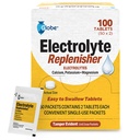 Globe Electrolyte Náhradní tablety pro rehydrataci, Cvičení Recovery, Mládež & Dospělí Sportovci, Turistika, Kempování, & Sports Recovery a Více... 50 Pakety 2 Tablety Každý, 100 Počet