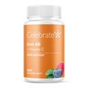 Oslavte Vitamíny Železný dodatek s 60 mg železa a vitaminu C - Berry Chewables pro bariatrické pacienty, Gastric Bypass & Sleeve Gastrektomie Support - 30 Tablety pro pooperační chirurgii