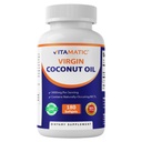 Vitamatic Virgin Coconut Oil Softgels, 3000 mg Per Serving, 60 Servings, 180 Count, Non- GMO, gluten zdarma
